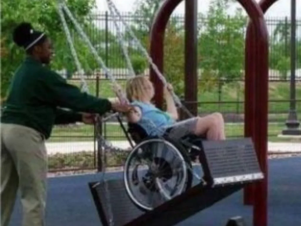 disable swing wheel chair access, disable play equipment indore